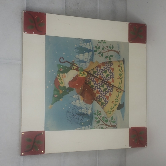 Jim Shore Santa Wall Plaque hanging ENESCO 2003 9 1/2 x 9 1/2 Vintage Christmas  - Picture 2 of 8